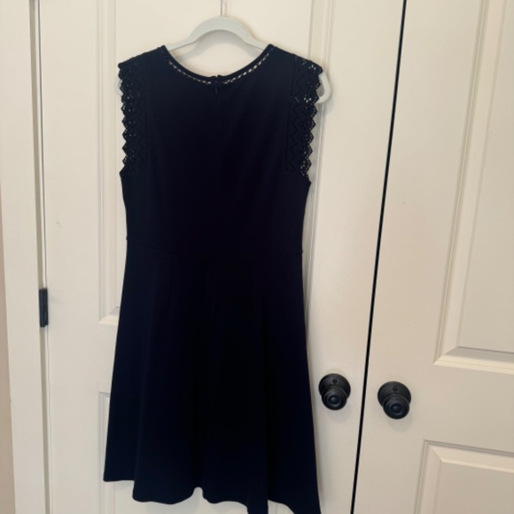 Talbots Edie Fit & Flare Sleeveless Dress Lace Trim Navy - M - Picture 6 of 6